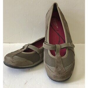 EASY SPIRIT EXPLORE 24 WOMEN'S SHOES 8 1/2 ESLENA COMFORT DARK TAUPE STRAP Cj14